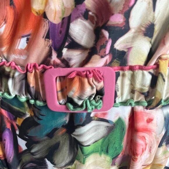 NWT Becca by Rebecca Virtue Over The Shoulder One Piece Swimsuit Size L Belt - Picture 3 of 12